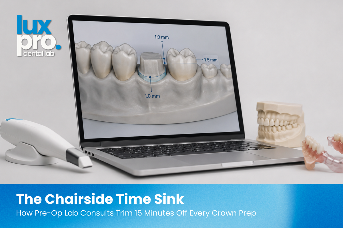 The Chairside Time Sink: How Pre-Op Lab Consults Trim 15 Minutes Off Every Crown Prep